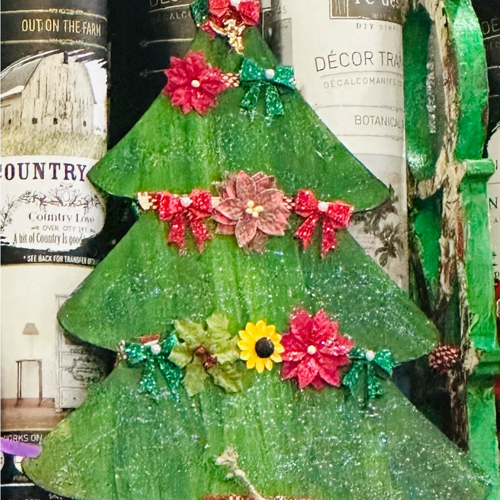 A Fun Set Holiday Themed Handmade Wooden Art